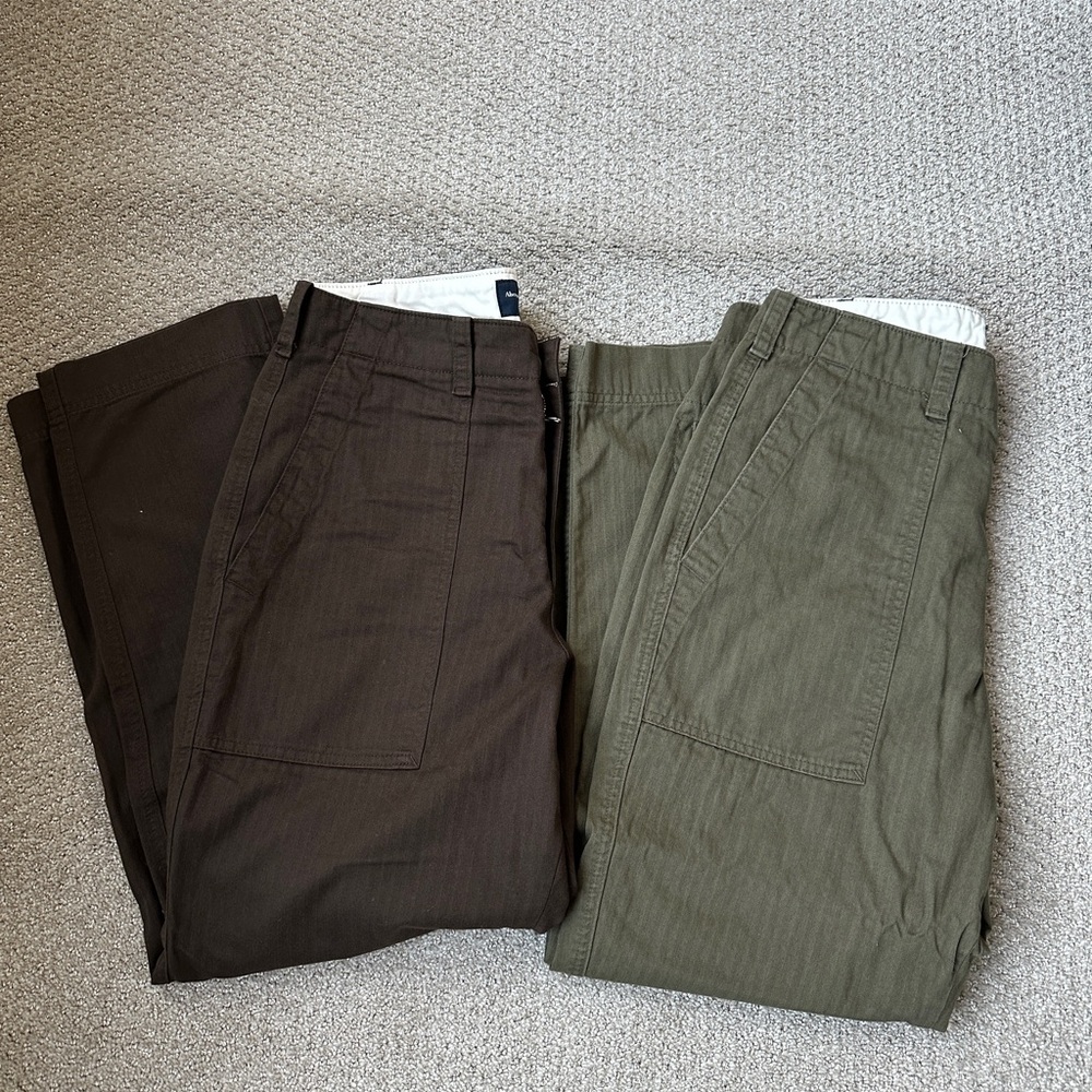 Men's Abercrombie Pants - Brown and Olive